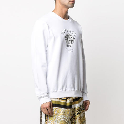 VERSACE 范思哲 男士美杜莎印花棉质长袖卫衣 白色 A88693 A231242 A1001 商品图1