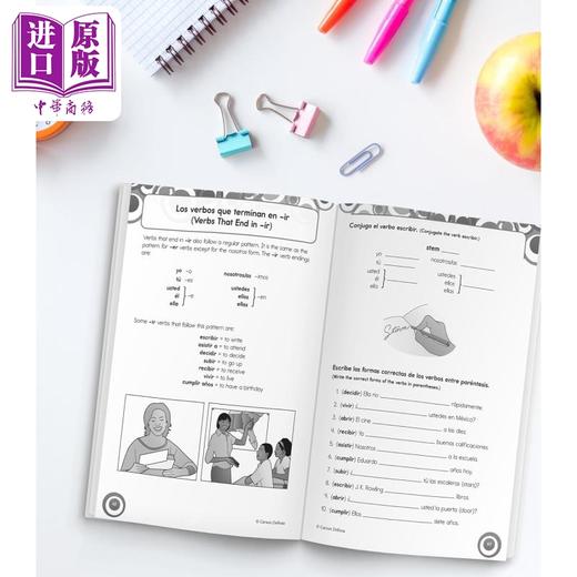 【中商原版】Carson Dellosa Skill Builders: Spanish 2 Workbook 6th–8th Grade 西班牙语技能建设者练习册II 6-8年级 商品图4