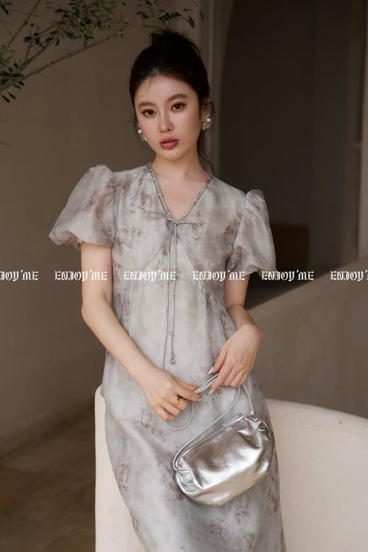 【门店同款】ENJOY夏季水墨V领系带连衣裙 157303667 商品图1