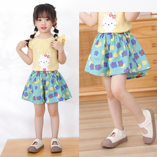 【轻薄透气，夏天不闷汗！】女童裙短裤子童短裤纯棉2024夏装，碎花热裤薄款百搭花苞裙裤新裙裤-lm！ 商品图1