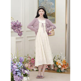 【6折秒杀】鹿向南 《风吟物语》春夏小众气质百搭款紫色开衫QYM001380