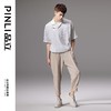 PINLI品立夏季新款竖条暗纹九分裤潮牌百搭直筒男条纹休闲裤B242117058 商品缩略图1