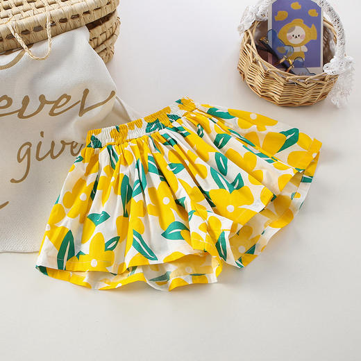 【轻薄透气，夏天不闷汗！】女童裙短裤子童短裤纯棉2024夏装，碎花热裤薄款百搭花苞裙裤新裙裤-lm！ 商品图6