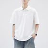 重磅Polo衫男生日系潮牌夏季宽松半袖简约男生咖啡色短袖翻领   AY-az8502【Z8502】 商品缩略图1