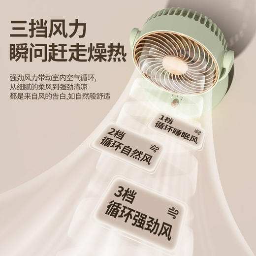【小清新配色，小身材大风力，唤醒夏天循环整屋】桌面风扇 强风三档调速 大电池循环风扇 低噪音立体桌面强劲风扇。ry 商品图1