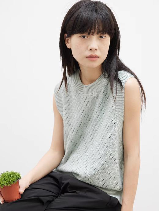 步履不停/4A14033C/毛织镂空感背心 商品图0