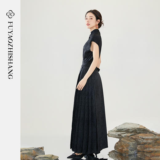 IWY/扶摇系列 夏季醋酸缎面绣花折领衬衫FYB318+FYS316 商品图4