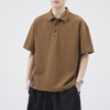 重磅Polo衫男生日系潮牌夏季宽松半袖简约男生咖啡色短袖翻领   AY-az8502【Z8502】 商品缩略图2