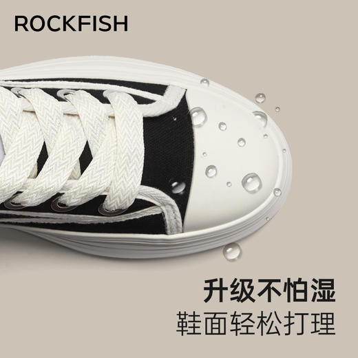 Rockfish 755防泼水百搭轻便休闲低帮增高圆头厚底松糕帆布鞋 商品图6