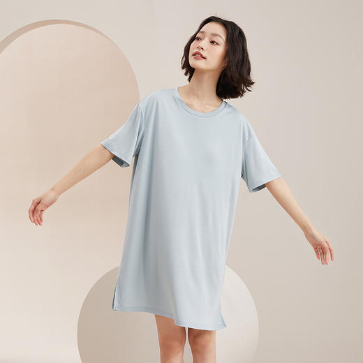 【触棉】外穿女bra基础T恤裙 A68860+撞线西装领家居服 A68271461 商品图3