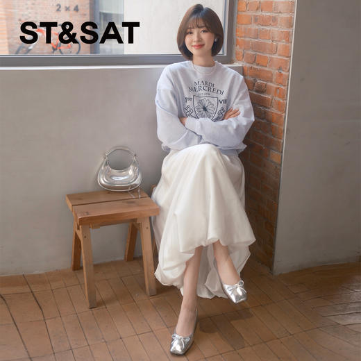 星期六低跟舒适方头平底单鞋SS33111727 商品图1