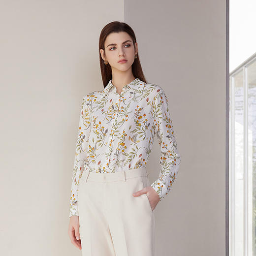 【印花衬衫】女装2024夏季新款印花衬衫清新小碎花上衣 商品图1