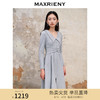 MAXRIENY温柔风茶歇裙气质连衣裙早秋穿搭针织裙子装格雷系穿搭(货号:MS88DR554) 商品缩略图0