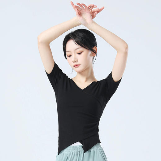 交叉V领简约修身显瘦形体舞蹈服练功服 商品图4