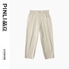 PINLI品立夏季新款竖条暗纹九分裤潮牌百搭直筒男条纹休闲裤B242117058 商品缩略图3