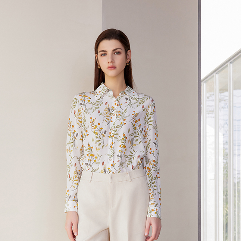 【印花衬衫】女装2024夏季新款印花衬衫清新小碎花上衣