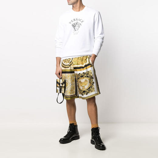 VERSACE 范思哲 男士美杜莎印花棉质长袖卫衣 白色 A88693 A231242 A1001 商品图3
