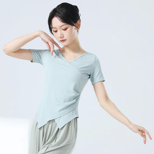 交叉V领简约修身显瘦形体舞蹈服练功服 商品图1