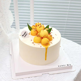 芒果淋面球球水果蛋糕