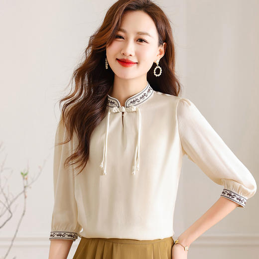国风新中式，盘扣薄款立领上衣TR-LXH89093 商品图1