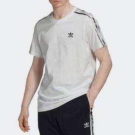 5折【自营】adidas/阿迪达斯  男三叶草运动休闲宽松圆领条纹短袖T恤 HK2798