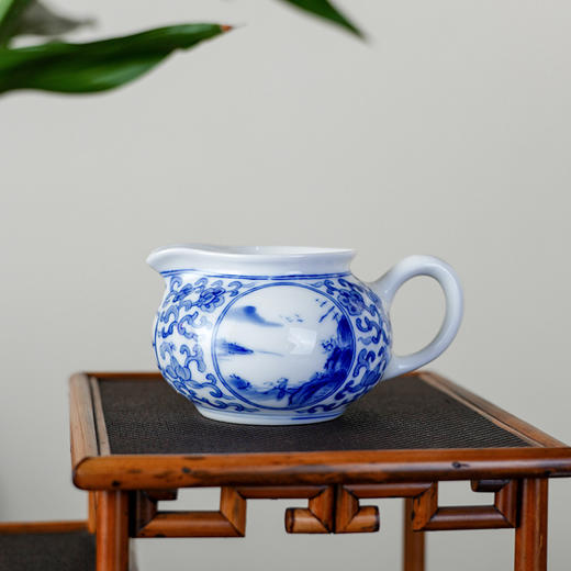 和治山水茶海青花陶瓷公道杯带把分茶器家用功夫茶具茶器 商品图0