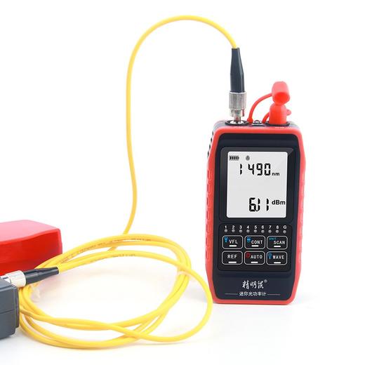 精明鼠NF-908S 光功率计 带寻线对线功能 高精度红光一体机 红光笔10公里光纤测试仪10mw光源光衰检测仪器 新款迷你光功率计，多接口兼容，可测6种波长，大容量锂电池，可寻线对线 商品图8