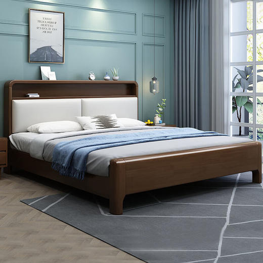 北欧风实木床K3软包原木色（齐） 商品图7