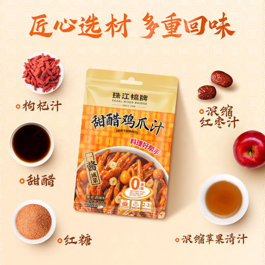 【分享】珠江桥牌 甜醋鸡爪汁200gx5袋 商品图1
