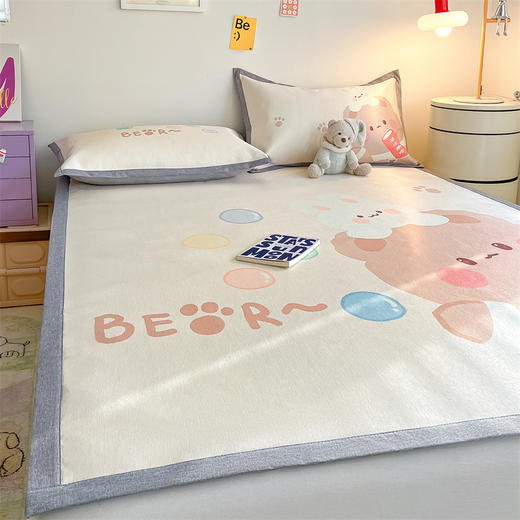 【3D透气支撑，像小冰块一样凉的秘密！】凉感冰丝 遇见清爽 舒适可爱卡通冰丝凉席三件套 可水洗儿童空调席软席 夏季凉感宿舍凉席！-QQ 商品图6