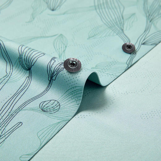 【沙滩风】罗蒙男士植物满印速干衬衫男短袖男夏季薄款冰丝男衬衫 商品图6