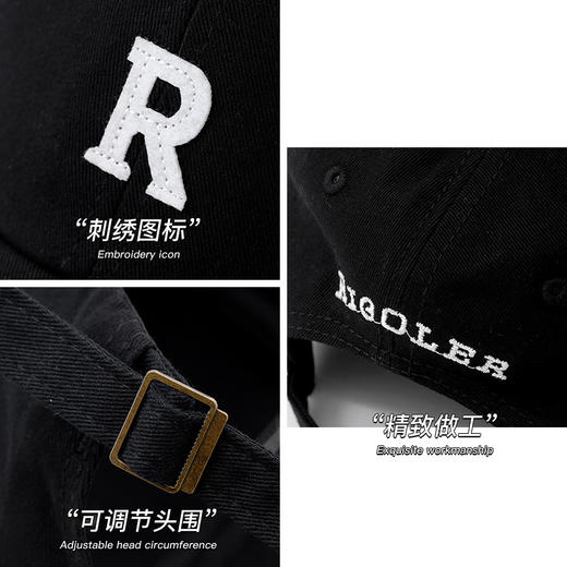 「19.9包邮！立体有型设计」夏新款R标高尔夫男棒球帽 韩版休闲帽休闲棉质潮流棒球帽鸭舌帽子配饰 商品图3