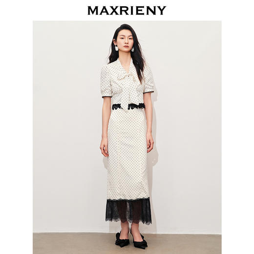 【黑白优雅主义-商场同款】MAXRIENY复古泡泡袖风情衬衫截短上衣(货号:MC85TP067) 商品图1