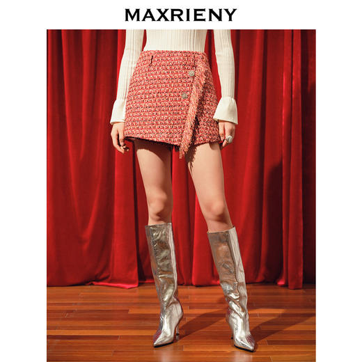 【商场同款】MAXRIENY新年小香风半裙华丽复古小香流苏裙裤23冬款(货号:MC88PA803) 商品图1