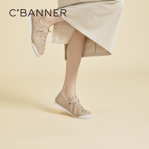 千百度两穿时尚休闲鞋女春季真皮运动鞋平底鞋A24169008 商品图4