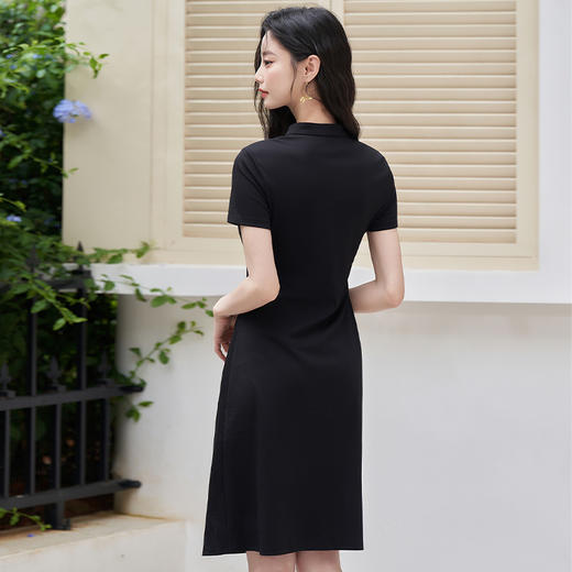 新中式国风温婉改良旗袍女夏季复古时髦小黑裙连衣裙V1341234 商品图4