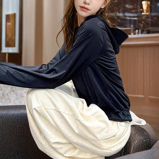 【洛诗琳福利款】【旗舰店同款249元 洛诗琳福利价99元 直降150元】洛诗琳黑胶大帽檐防晒衣2025户外原纱冰感防紫外线轻薄防晒服女02608 商品图4