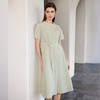 【中长款系带连衣裙】2024春夏新品女士中长款浅绿色休闲连衣裙 商品缩略图2