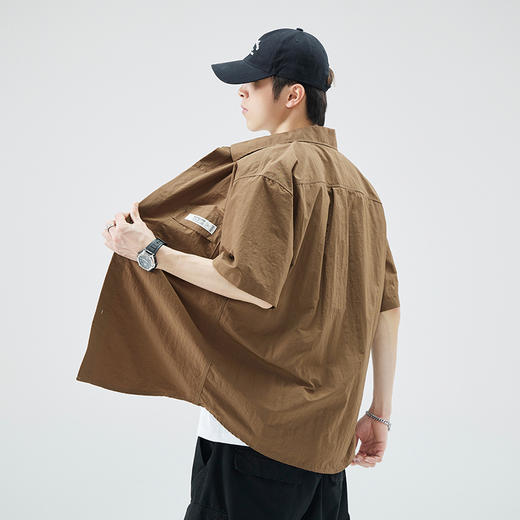 夏季衬衫男宽松透气短袖衬衣外穿男生薄款休闲上衣服   AY-D1109【AY-1109】 商品图3