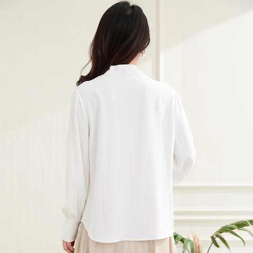 【大众通勤】罗蒙女士长袖衬衫简约V领时尚有型百搭衬衫开衫女 商品图3