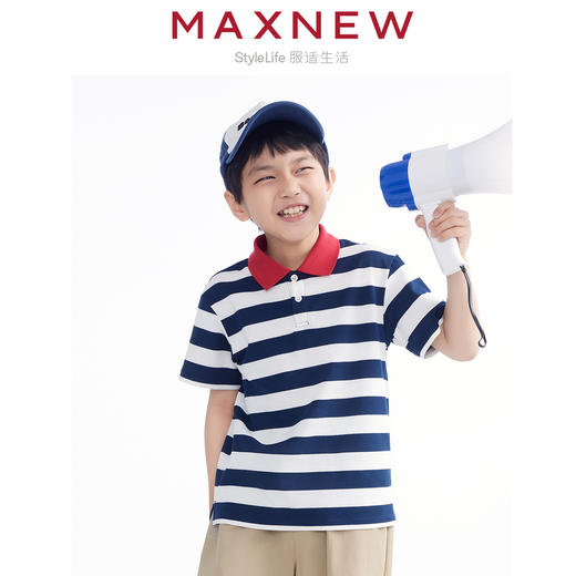【POLO】童装凉感珠地经典条纹撞色POLO 1N2341103 商品图3