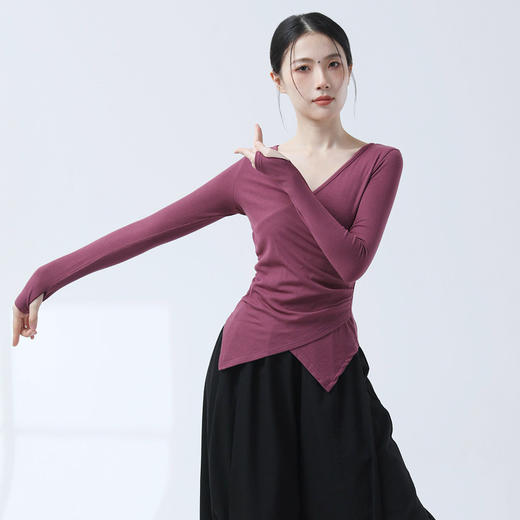 交叉V领简约修身显瘦形体舞蹈服练功服 商品图12