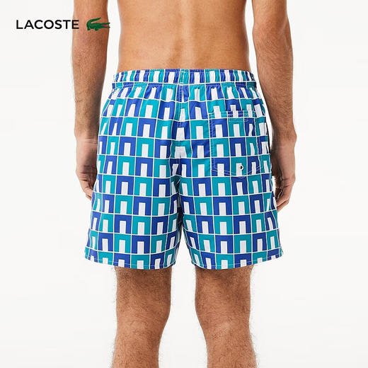 【海南专供价】Lacoste法国鳄鱼男装新款拼色格纹短裤时尚运动短裤MH7628-10 商品图7