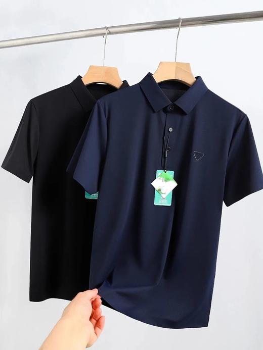 PRA同款桑蚕丝天丝精编面料无缝压胶高端POLO衫 商品图1