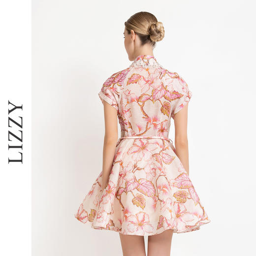 LIZZY优雅名媛千金宫廷风印花丝麻仙女风连衣裙7992 商品图1