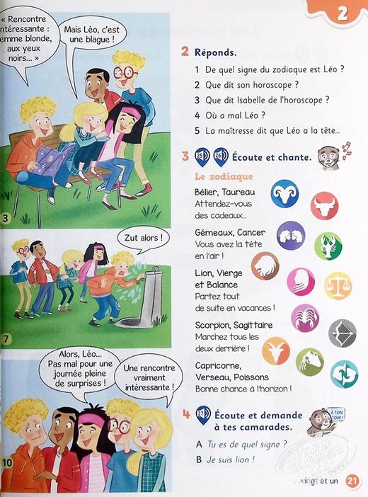 【中商原版】ELI 法语少儿教材 莱奥与特奥 2级 学生书 配电子课本含音频视频互动练习LEO ET THEO 2 SB法文原版 教材教辅用书 商品图6