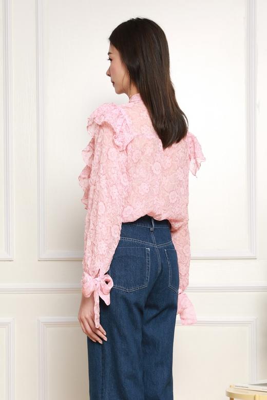 amadella 压花雪纺皱褶飘带衬衣 11978 商品图2