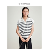 西嘉C+IMPRESS/西嘉百搭廓形polo领撞色条纹羊毛混纺飞飞袖女士针织衫MY2401107 商品缩略图3