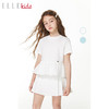 ELLEKIDS 童装 拼接荷叶边乖巧双纱全棉短袖T恤上衣 商品缩略图0