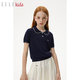 ELLEKIDS 童装 POLO天丝晴棉柔软绣花短袖上衣